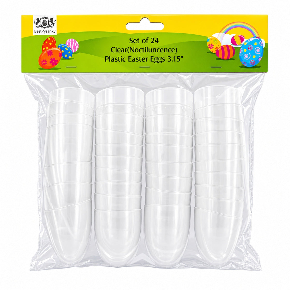 Set of 24 Glow in the Dark Easter Eggs - Large Night Prize Hunt 3.15 Inches