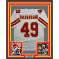 Framed Autographed/Signed Tony Richardson 35x39 Kansas City White Football Jersey JSA COA