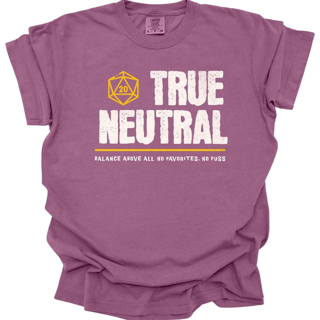 True Neutral Shirt - D&D Alignment T-shirt - Comfort Colors