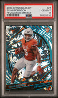 Graded 2023 Panini Chronicles DP Bijan Robinson #27 Revolution Impact #/149 Rookie RC Football Card PSA 10 Gem Mint