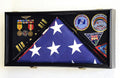 Large Flag & Medals Military Pins Patches Insignia Holds 3x5 Flag