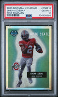 Graded 2023 Topps Bowman U Chrome Emeka Egbuka #55BF18 1955 Bowman Rookie RC Football Card PSA 10 Gem Mint