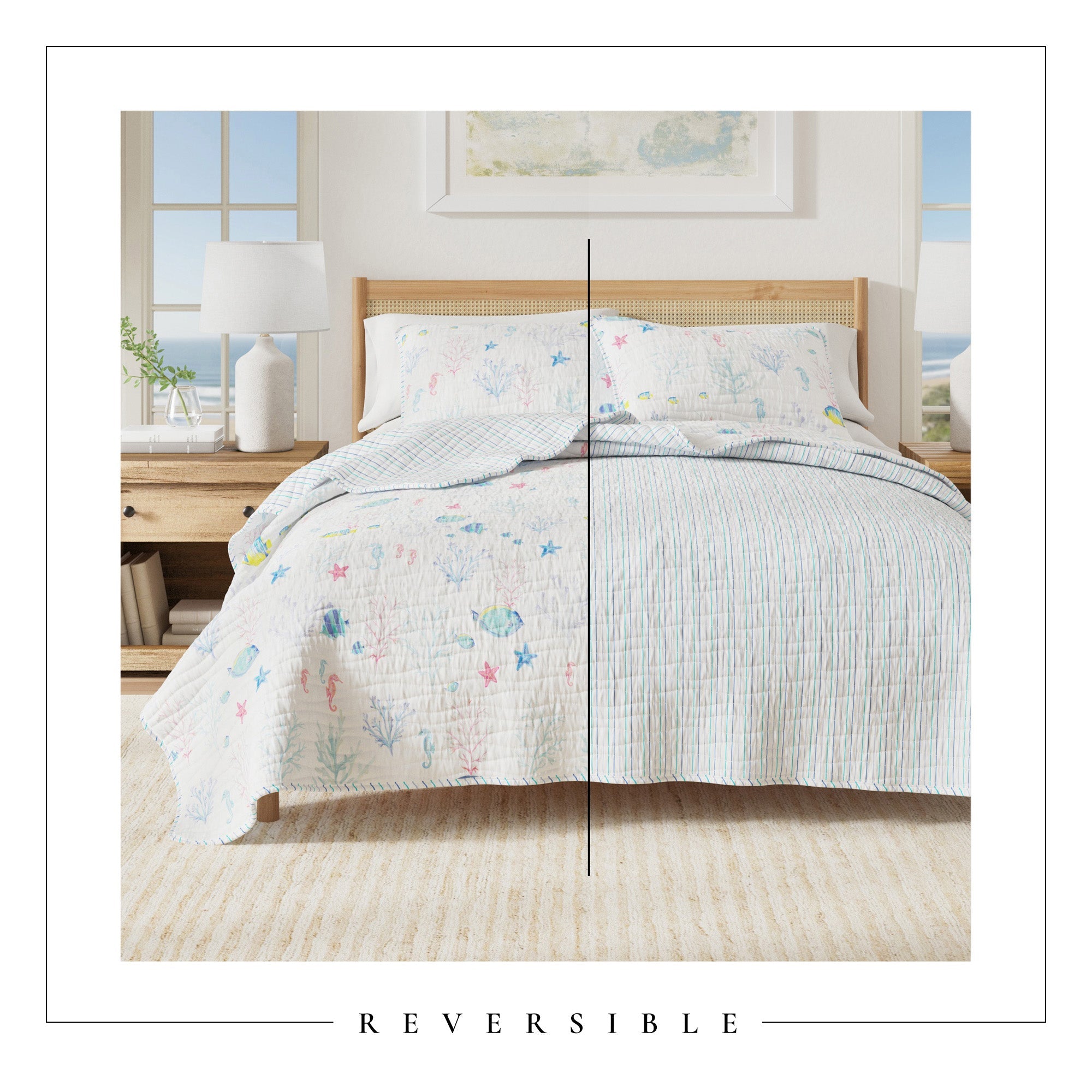 Colorful Coastal Seascape Quilt Set - Ryanne Collection