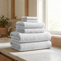 Turkish Cotton Ribbed 6-Piece Bath Towel Set - Georgiana Collection