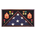 Oak 5 X 9.5 Flag Memorial Case Military Uniform Fabric - No more fabric uniform.