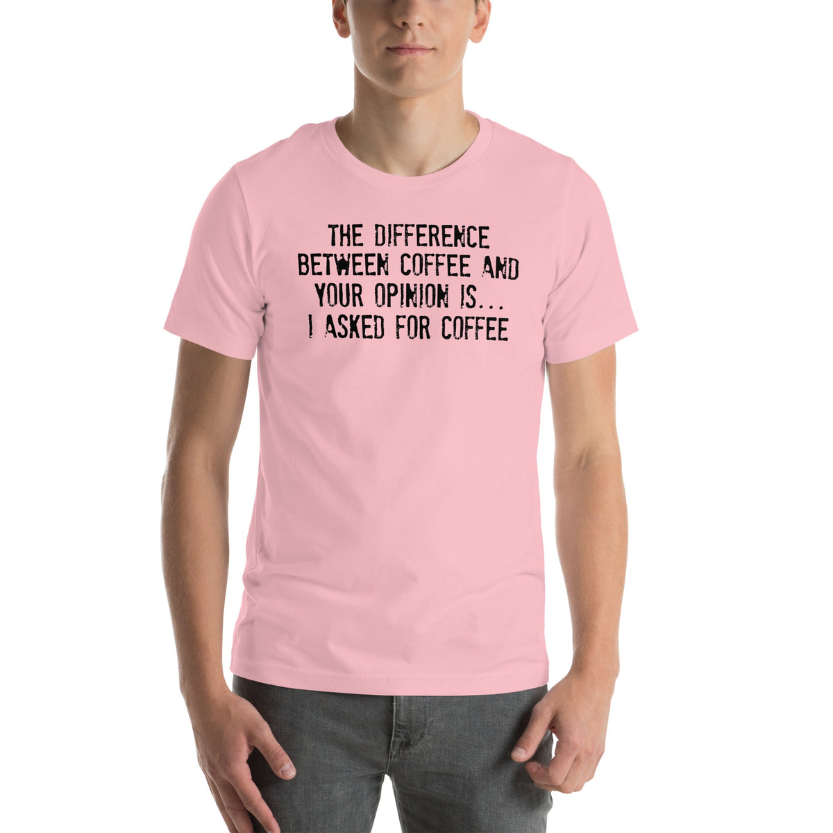 Witty Coffee Sarcasm Casual Top – \"THE DIFFERENCE BETWEEN COFFEE AND YOUR OPINION\"