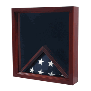 Military Flag and Medal Display Case - Shadow Box, Cherry