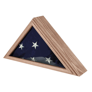Navy Display Case for 3Ft X 5Ft Flag Oak, Wall mount included