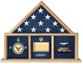 Oak 3 X 5 flag memorial case.