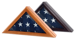 Commander Deluxe Flag Display Case for 3ft x 5ft Flag - Oak