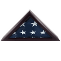 Officers Flag Display Case For 3ft X 5ft Flag - Cherry Finish with Engraved Plate