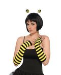 Adult Bee Wear Fingerless Gloves Bumblebee Accessory Black and Yellow