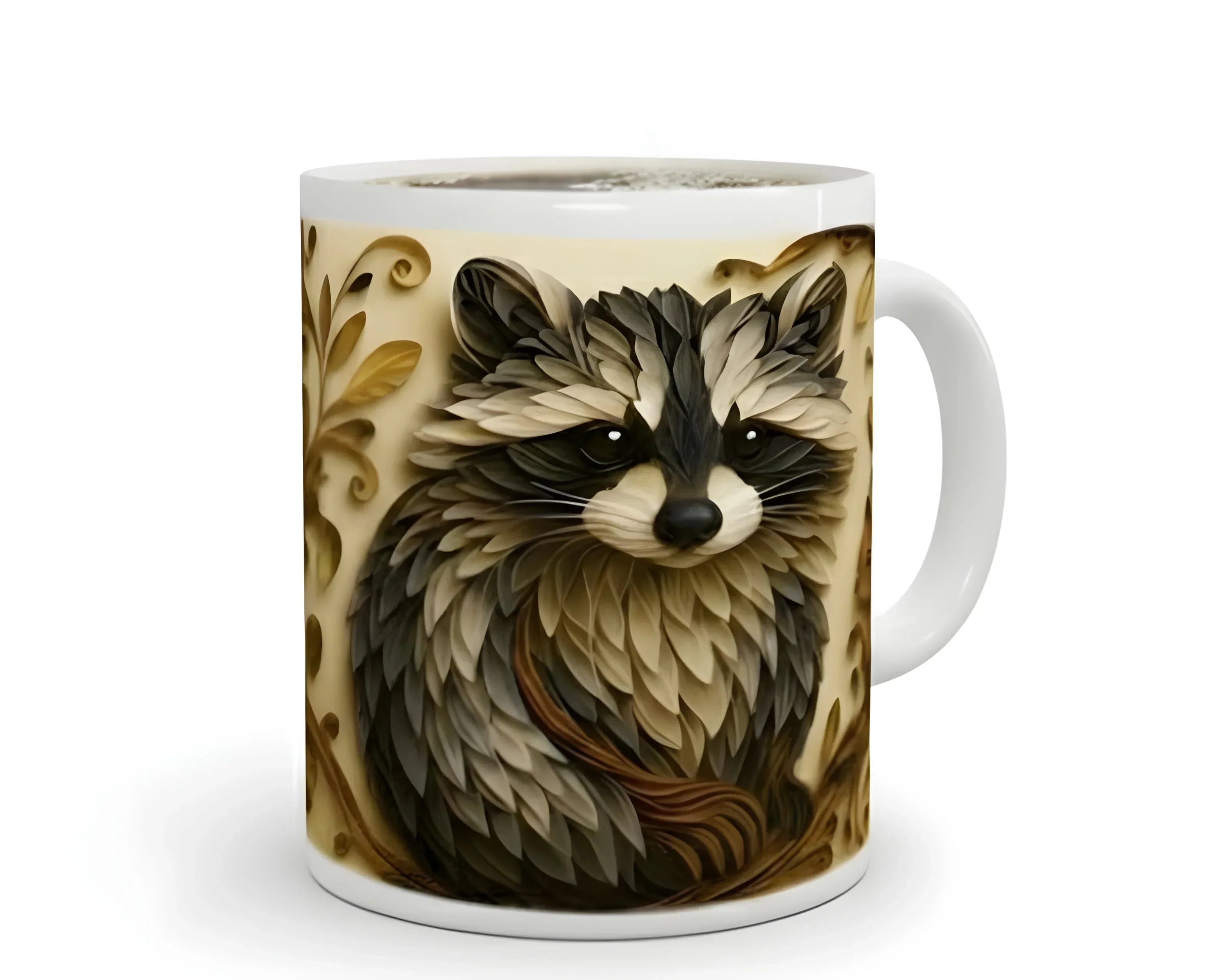 Whimsical Raccoon Mug: Adorable Animal Lover Gift, Hot Chocolate, Coffee Mug, Tea Cup