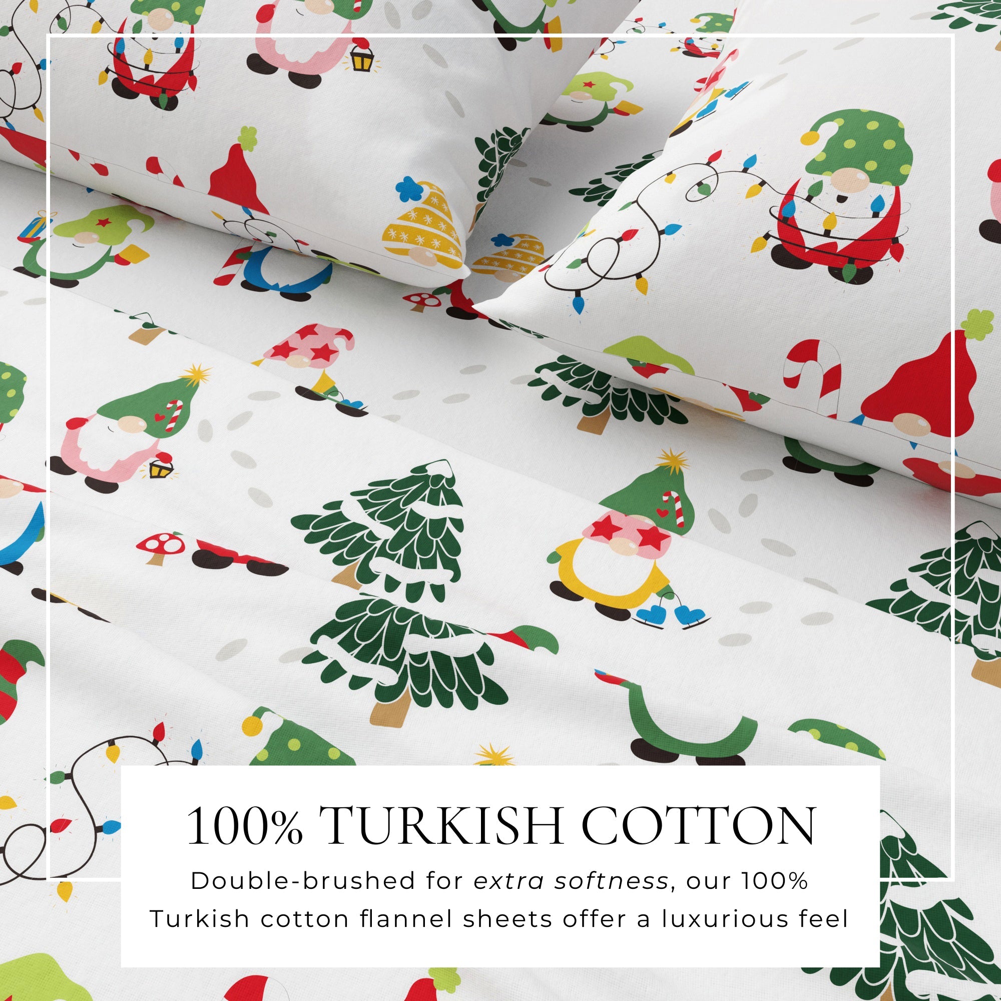 Turkish Cotton Christmas Flannel Sheet Set - Whittaker Collection