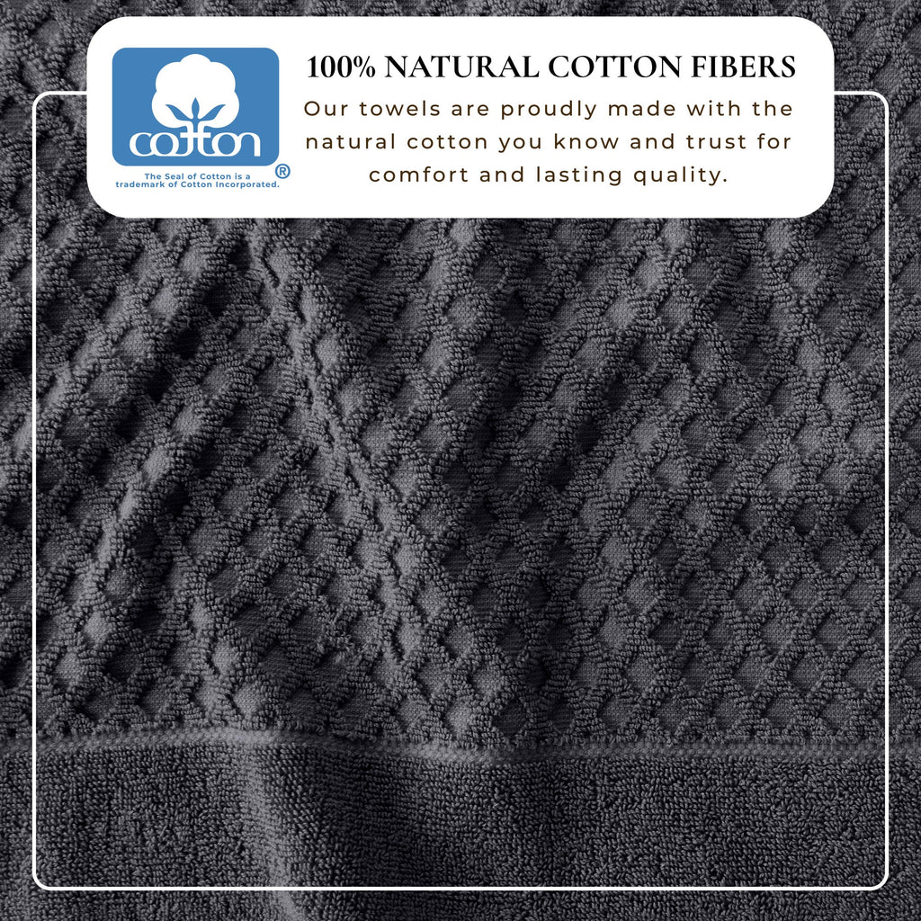 Cotton Diamond Waffle Weave Bath Towel Set - Grayson Collection