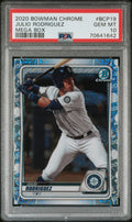 Graded 2020 Topps Bowman Chrome Julio Rodriguez #BCP19 Mega Box Rookie RC Baseball Card PSA 10 Gem Mint