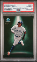 Graded 2023 Topps Bowman Roderick Arias #BS15 Spotlights Aqua Refractor /125 Rookie RC Baseball Card PSA 10 Gem Mint
