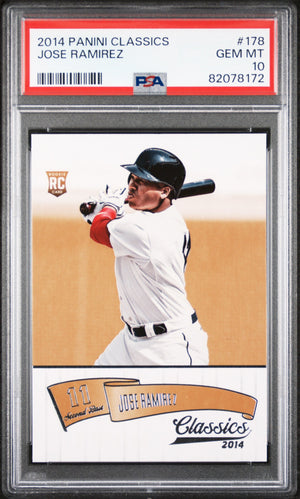Graded 2014 Panini Classics Jose Ramirez #178 Rookie RC Baseball Card PSA 10 Gem