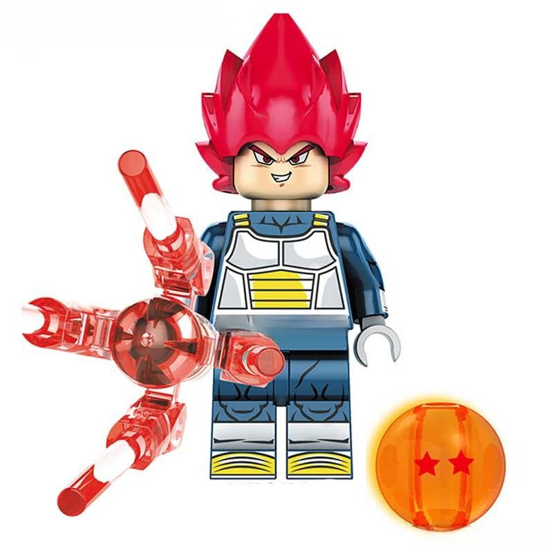 Vegeta Red Hair Dragon Ball Z Super Lego Minifigures Best Custom Anime Toys 10