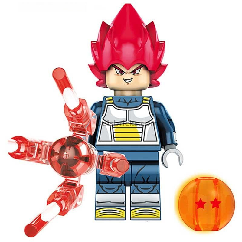 Vegeta Red Hair Dragon Ball Z Super Lego Minifigures Best Custom Anime Toys 10