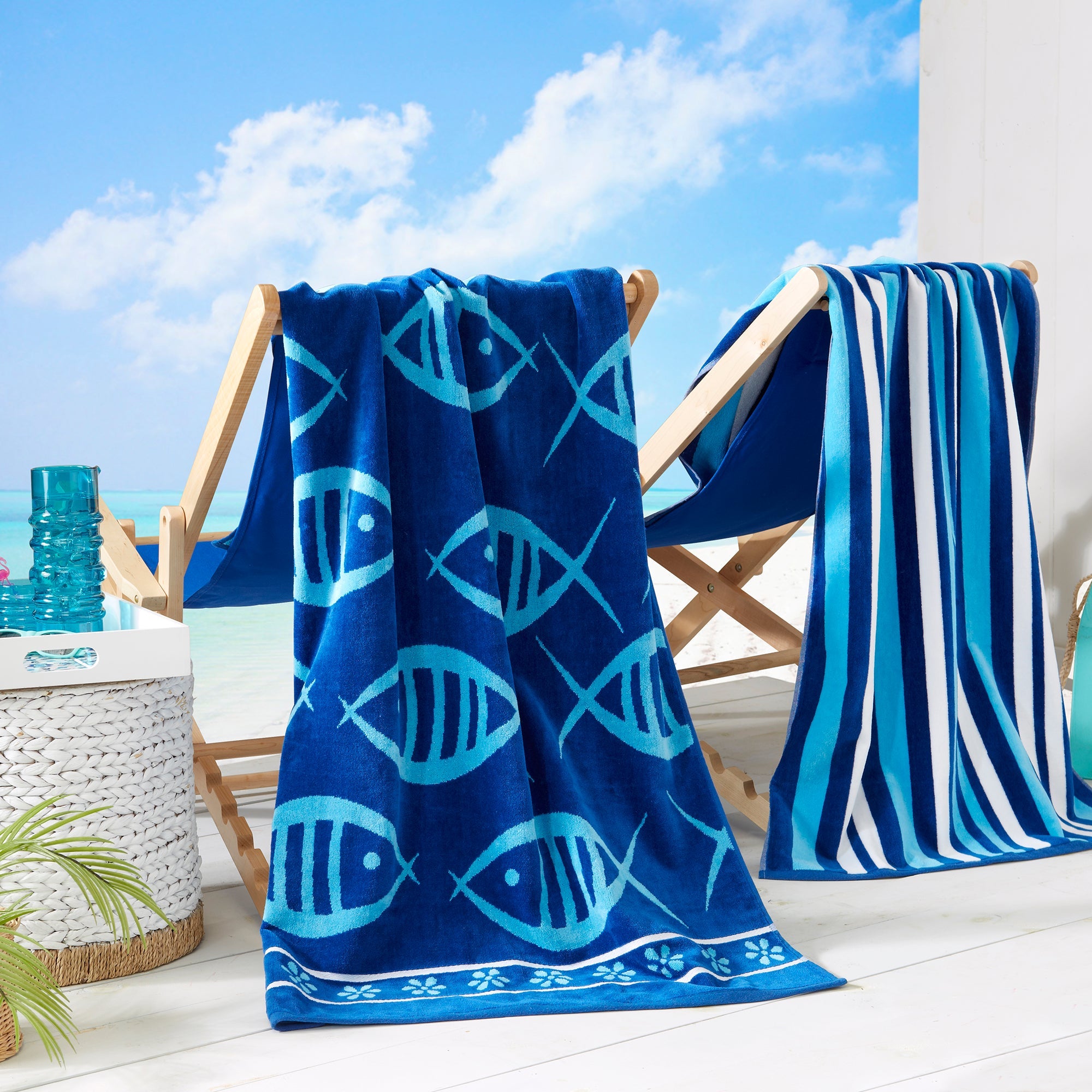 Cotton Velour Beach Towel - Maui Collection