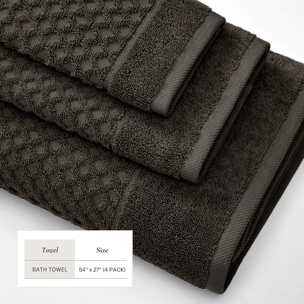Cotton Diamond Waffle Weave Bath Towel Set - Grayson Collection