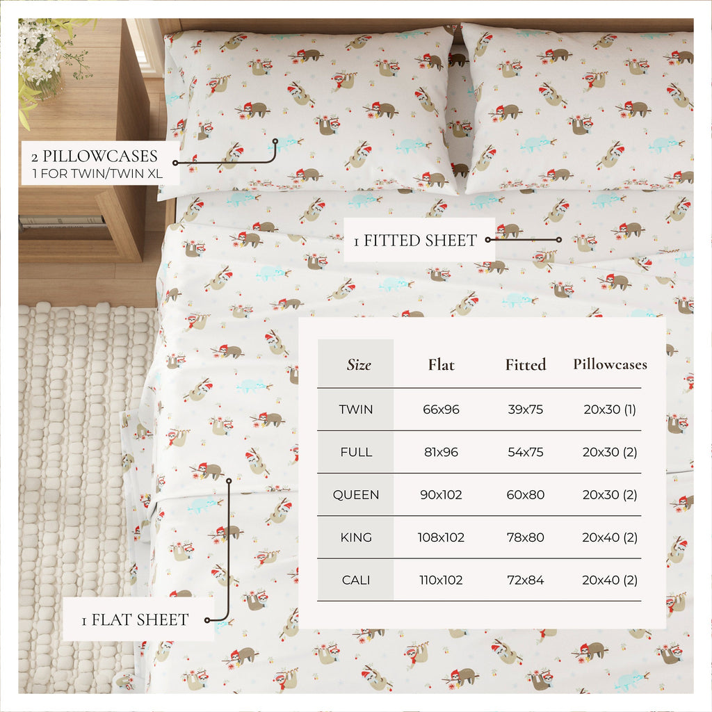 Turkish Cotton Christmas Flannel Sheet - Whittaker Collection