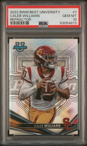Graded 2022 Topps Bowmans Best University Caleb Williams #1 Refractor Rookie RC Football Card PSA 10 Gem Mint