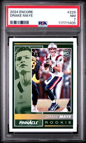Graded 2024 Panini Encore Drake Maye #229 Rookie RC Football Card PSA 7 Near Mint