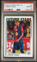 Graded 2024 Topps UEFA CC Lamine Yamal #27 Soccer Card PSA 10 Gem Mint