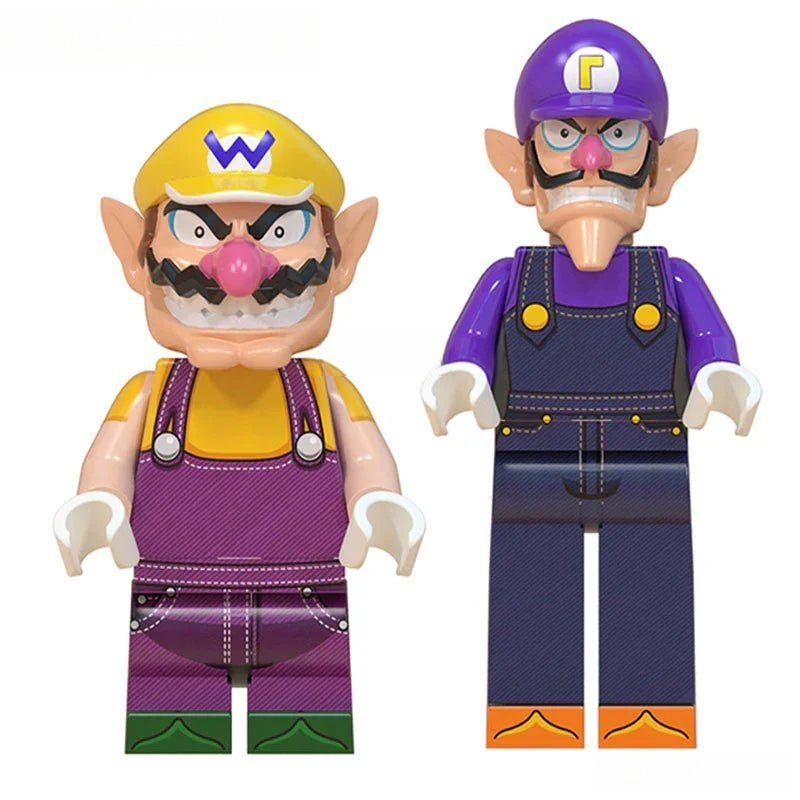 Wario & Waluigi Super Mario Brothers Lego Compatible Minifigures