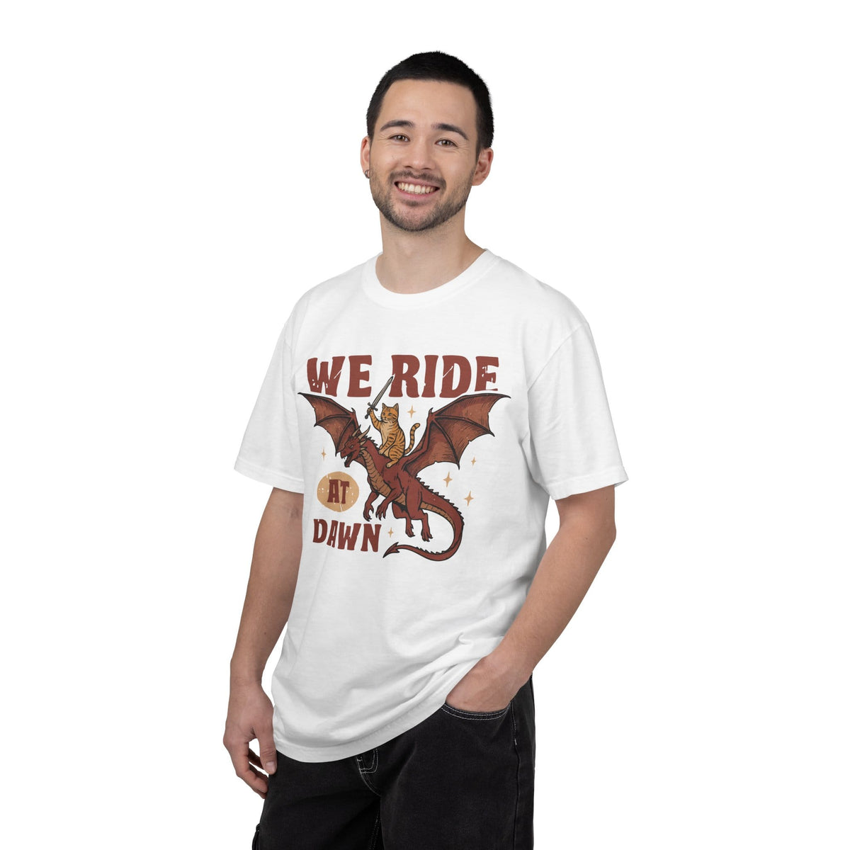 We Ride At Dawn Dragon Cat T-shirt - Comfort Colors