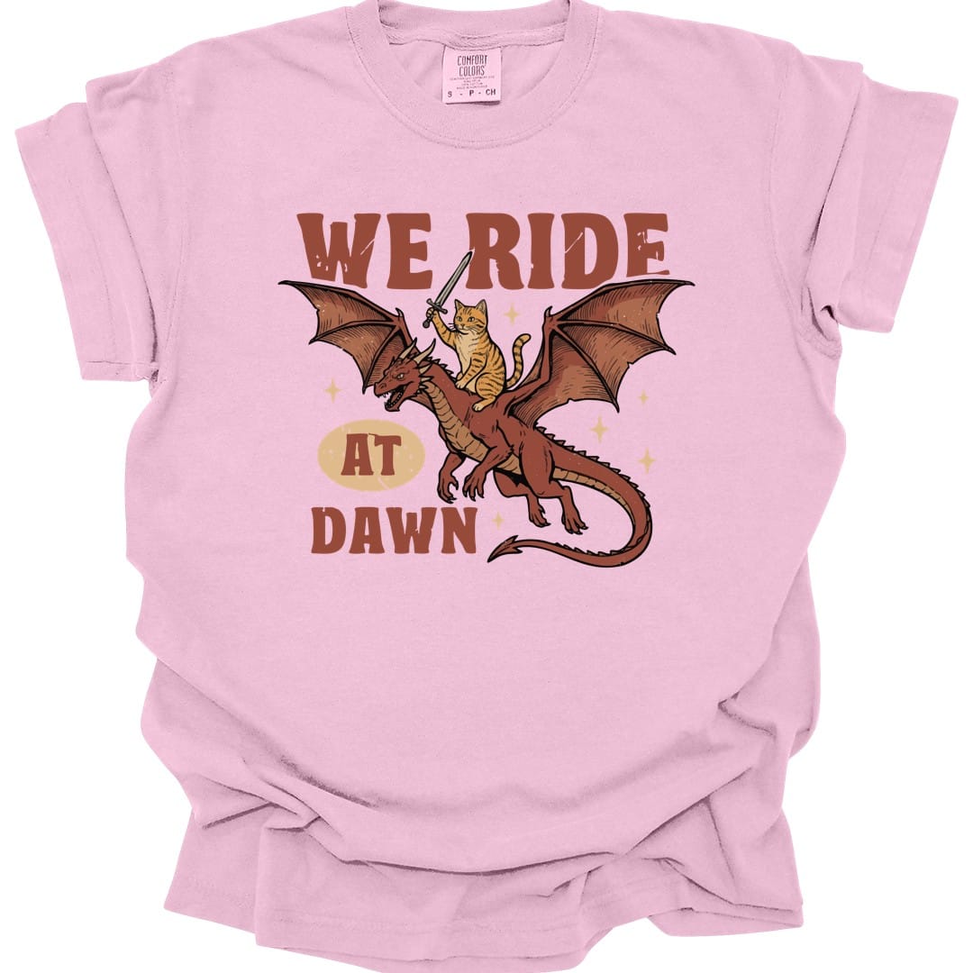 We Ride At Dawn Dragon Cat T-shirt - Comfort Colors
