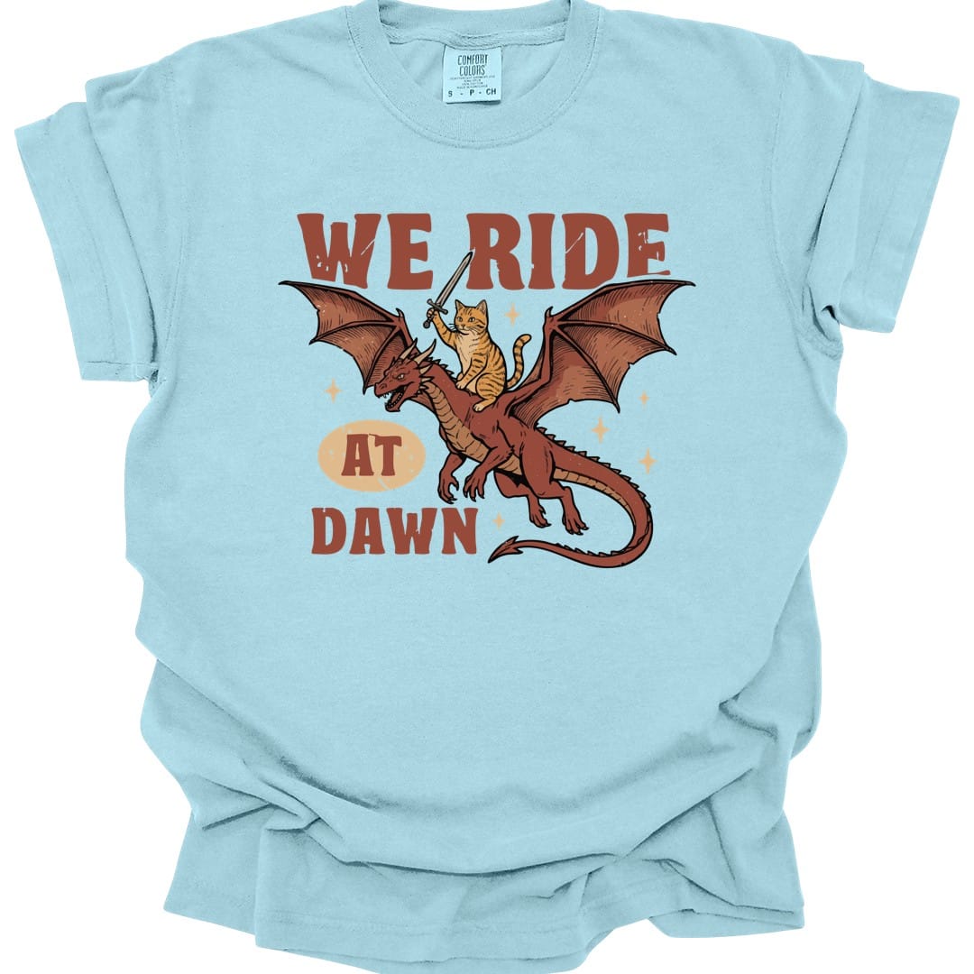 We Ride At Dawn Dragon Cat T-shirt - Comfort Colors