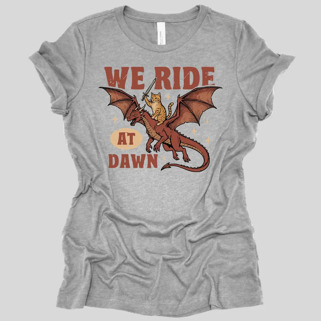 We Ride At Dawn Dragon Cat Women's T-shirt
