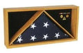 Rectangle Flag Medal Case Medal flag Frame - Oak