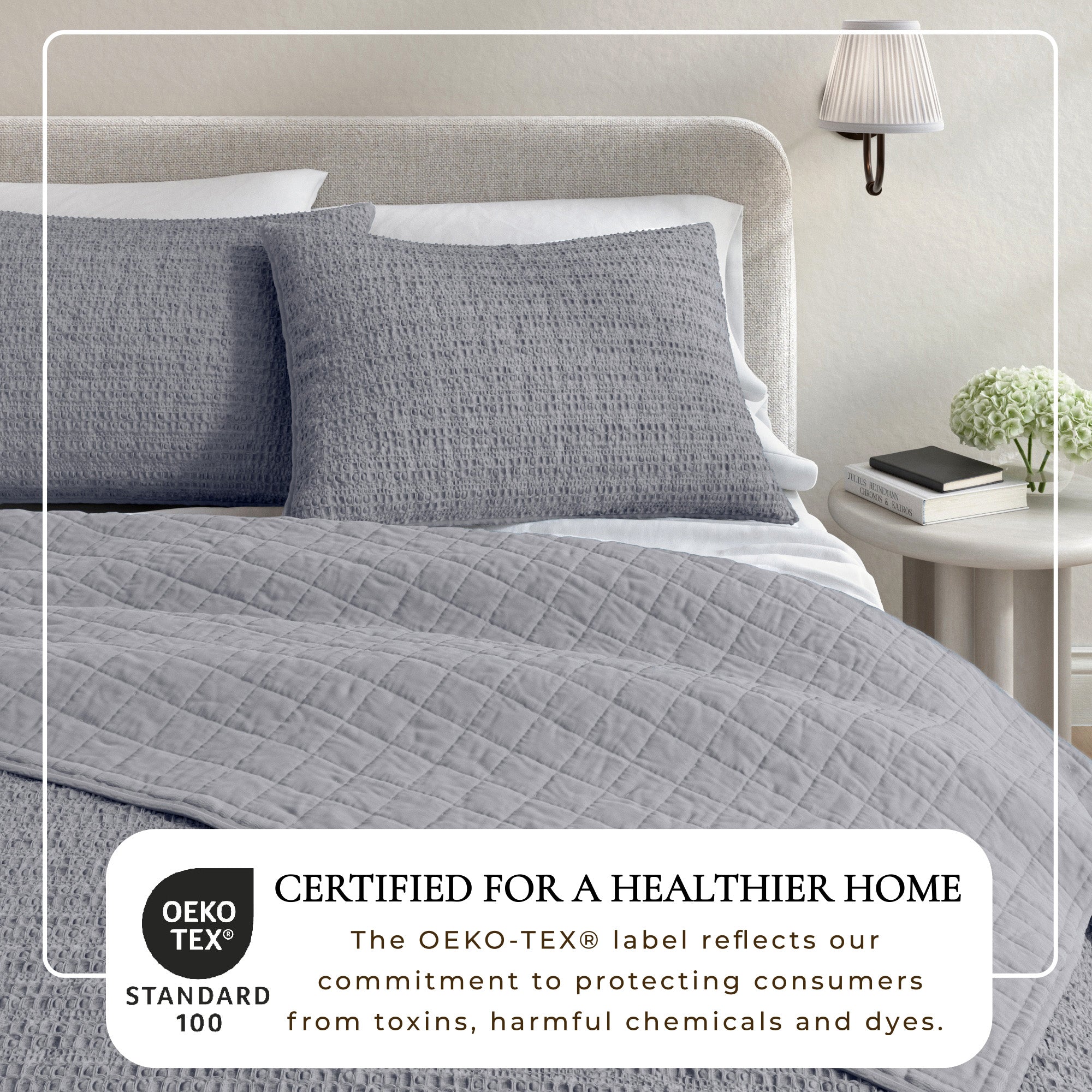 100% Cotton Honeycomb Waffle Garment Washed Quilt Set - Genevieve Collection