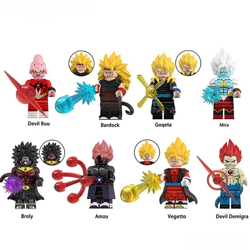 Dragon Ball Z Super Xeno Set of 8 Lego Minifigures Best Custom Anime Toys 6