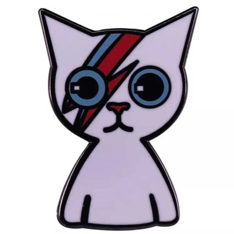 Ziggy Stardust Kitty David Bowie Enamel Pins small, durable, high quality accessories
