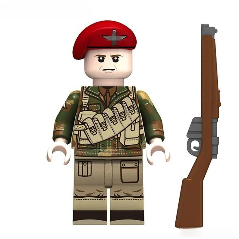 World War 2 British Airborne "Red Devils" Soldier Custom Lego Minifigures Toys