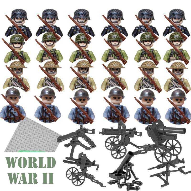 World War 2 Soldiers mixed set of 24 Lego Compatibe Minifigures