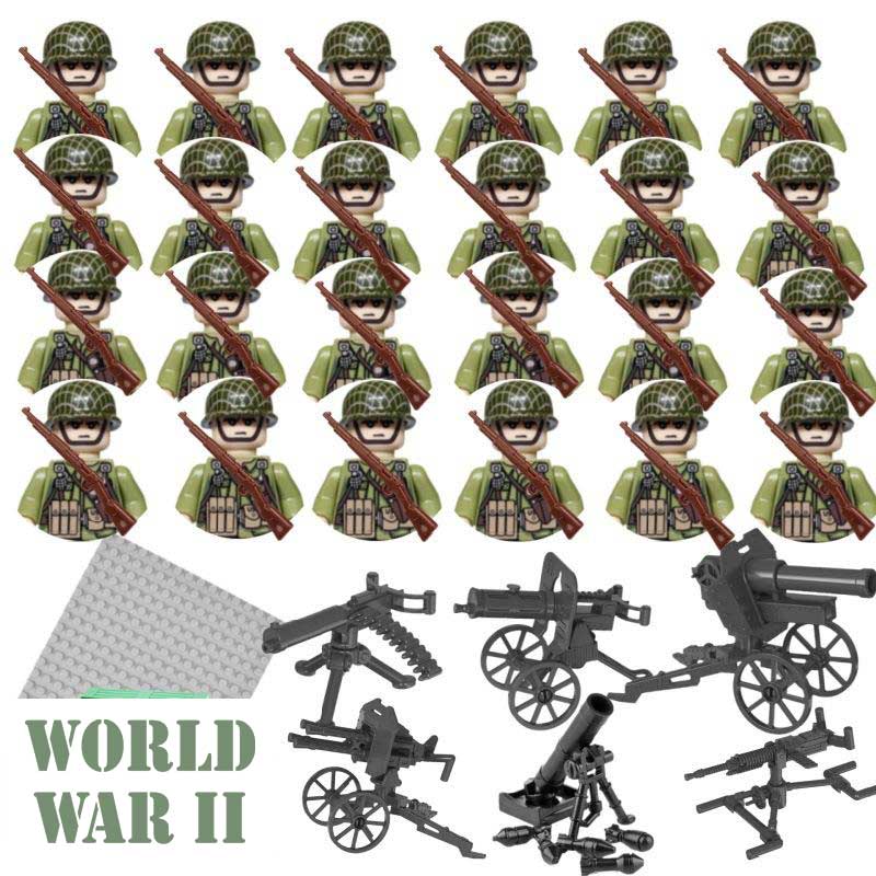 World War 2 American Soldiers set of 24 Lego Compatibe Minifigures