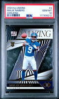 Graded 2024 Panini Illusions Malik Nabers #4 Amazing Rookie RC Football Card PSA 10 Gem Mint