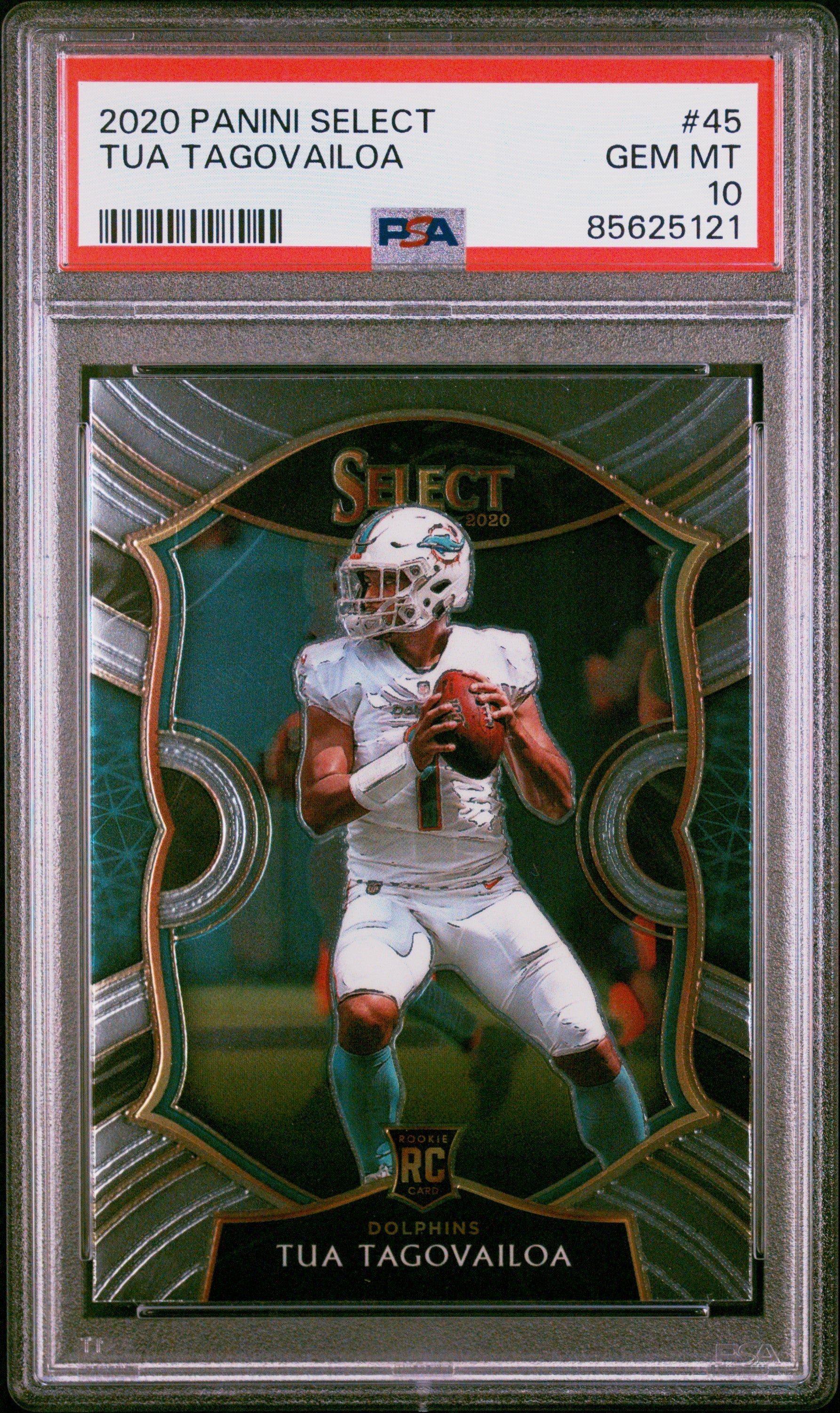 Graded 2020 Panini Select Tua Tagovailoa #45 Rookie RC Football Card PSA 10 Gem Mint