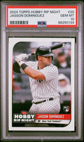 Graded 2024 Topps Hobby Rip Night Jasson Dominguez #20 Rookie RC Baseball Card PSA 10 Gem Mint