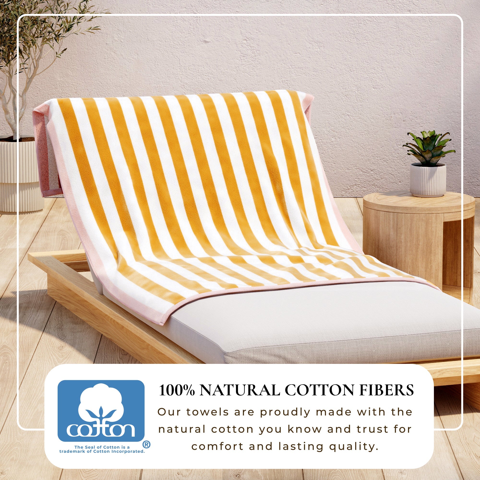 Oversized Striped Border Cabana Beach Towels - Santa Cruz