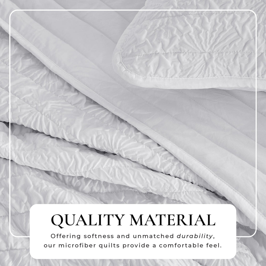 Floral Embossed Quilt Set - Floral Microsculpt Collection