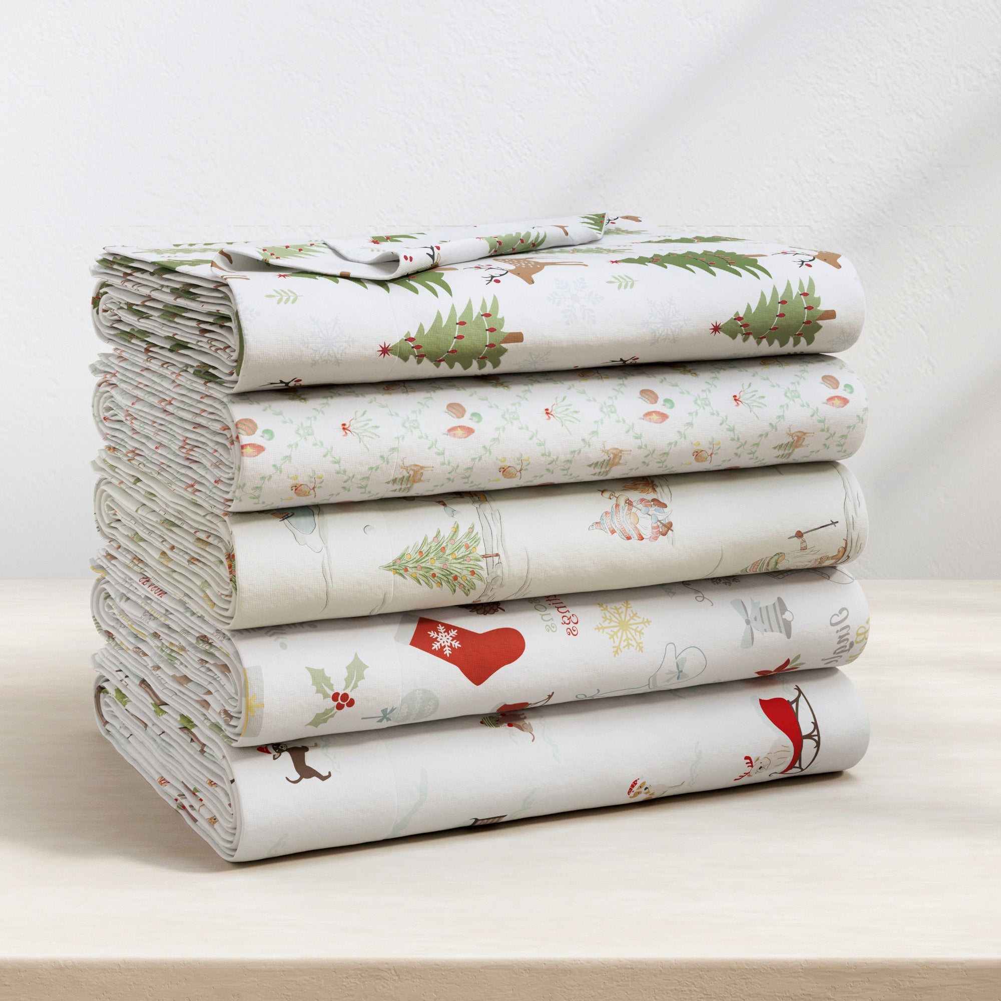 Turkish Cotton Christmas Flannel Sheet - Whittaker Collection