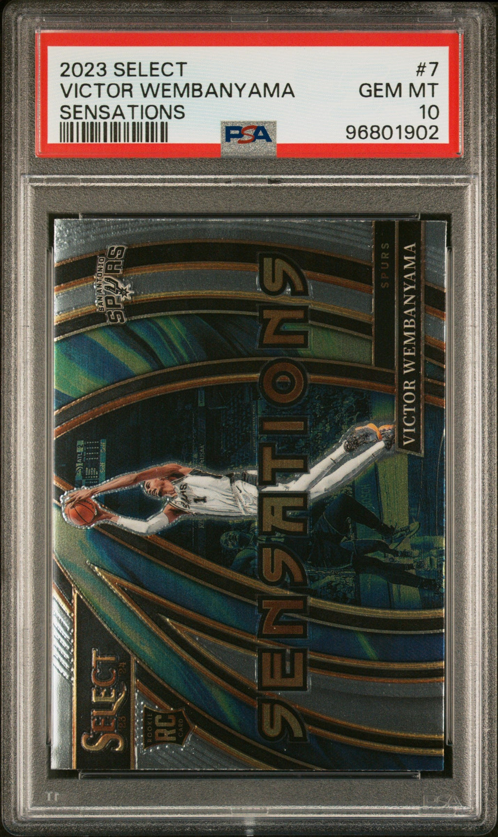Graded 2023 Panini Select Victor Wembanyama #7 Sensations Rookie RC Basketball Card PSA 10 Gem Mint