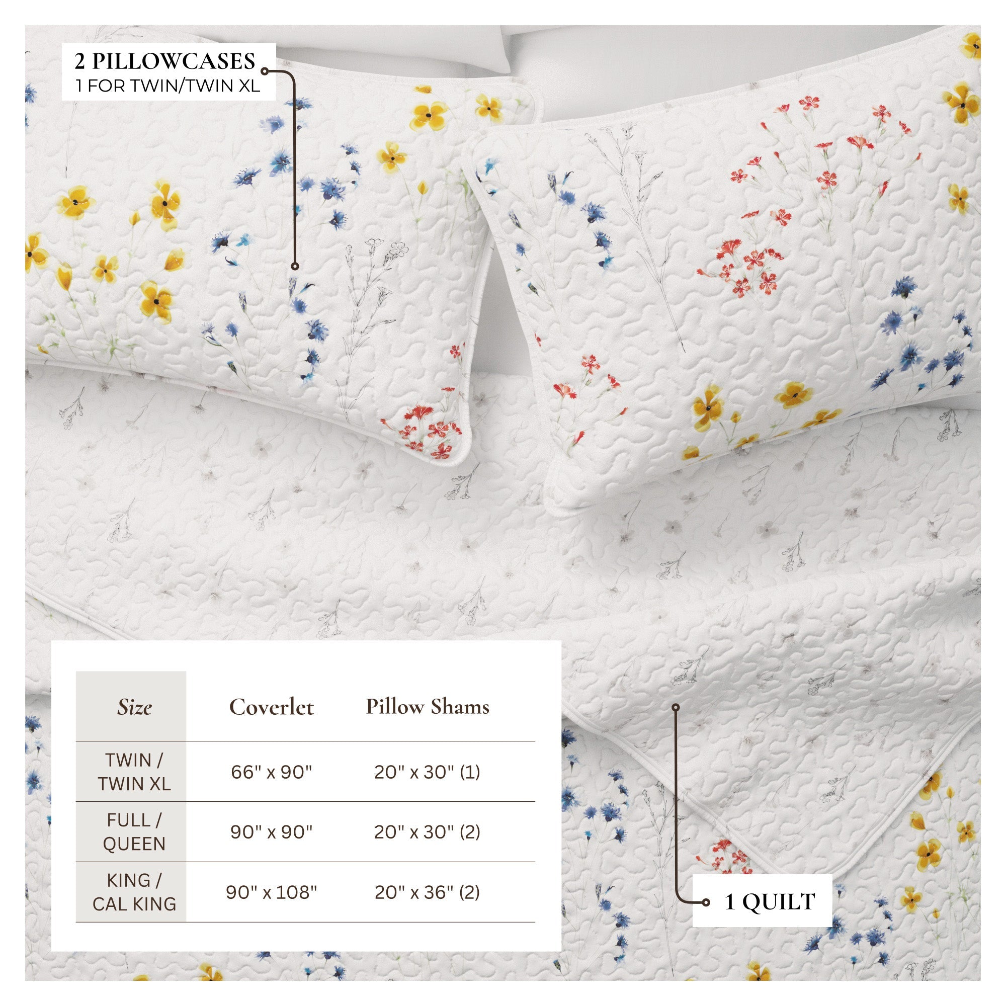 Wildflower Floral Quilt Set - Marianne Collection
